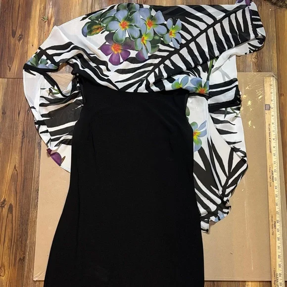 Frank Lyman Design Dress Black and White Floral detail 8 - Picture 3 of 5